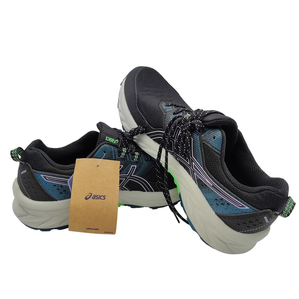 ASICS Gel-Venture 9 Women 8 Black Blue New Trail Running Shoes 1012B313